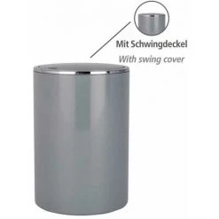 WENKO Petite Poubelle Salle De Bain Inca, Poubelle Salle De Bain Avec Couvercle, Capacité 5L, Lot De 2, Plastique Haut De Gamme, Ø 18,5x25,5 Cm, Gris 9 WENKO Petite Poubelle Salle De Bain Inca, Poubelle Salle De Bain Avec Couvercle, Capacité 5L, Lot De 2, Plastique Haut De Gamme, Ø 18,5x25,5 Cm, Gris -WENKO Soldes 18941181 3