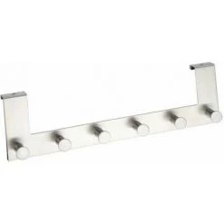 WENKO Patère De Porte à Suspendre Celano, 6 Crochets De Porte Pour Les Serviettes Ou Les Manteaux, Fixation Sans Perçage, Lot De 2, Acier Inoxydable, 39x11x5,5 Cm, Argent Mat 7 WENKO Patère De Porte à Suspendre Celano, 6 Crochets De Porte Pour Les Serviettes Ou Les Manteaux, Fixation Sans Perçage, Lot De 2, Acier Inoxydable, 39x11x5,5 Cm, Argent Mat -WENKO Soldes 18941199 2
