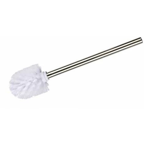 WENKO Brosse WC De Rechange Pour Porte-brosse WC Avec Manche En Acier Inox Brillant, Tête De Brosse WC Remplaçable, Polypropylène - Acier Inox, Ø 8x35 Cm, Blanc 5 WENKO Brosse WC De Rechange Pour Porte-brosse WC Avec Manche En Acier Inox Brillant, Tête De Brosse WC Remplaçable, Polypropylène - Acier Inox, Ø 8x35 Cm, Blanc – Image 3