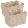 WENKO Panier Salle De Bain Adria M, Rangement Salle De Bain Avec Poignées De Transport, Lot De 2, Polypropylène, 35x25,5x22 Cm, Beige -WENKO Soldes 18941221 1
