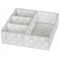 WENKO Organiseur Salle De Bain, Boite De Rangement Adria, Avec 4 Compartiments, Lot De 2, Polypropylène, 32x10x32 Cm, Blanc 8 WENKO Organiseur Salle De Bain, Boite De Rangement Adria, Avec 4 Compartiments, Lot De 2, Polypropylène, 32x10x32 Cm, Blanc -WENKO Soldes 18941229 2