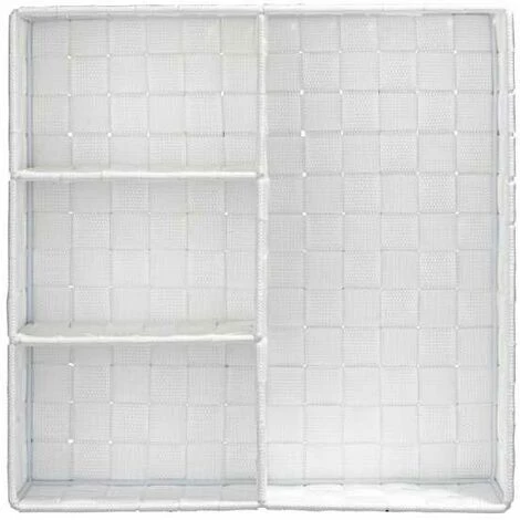 WENKO Organiseur Salle De Bain, Boite De Rangement Adria, Avec 4 Compartiments, Lot De 2, Polypropylène, 32x10x32 Cm, Blanc 5 WENKO Organiseur Salle De Bain, Boite De Rangement Adria, Avec 4 Compartiments, Lot De 2, Polypropylène, 32x10x32 Cm, Blanc – Image 3