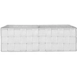 WENKO Organiseur Salle De Bain, Boite De Rangement Adria, Avec 4 Compartiments, Lot De 2, Polypropylène, 32x10x32 Cm, Blanc 11 WENKO Organiseur Salle De Bain, Boite De Rangement Adria, Avec 4 Compartiments, Lot De 2, Polypropylène, 32x10x32 Cm, Blanc -WENKO Soldes 18941229 5