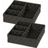 WENKO Organiseur Salle De Bain, Boite De Rangement Adria, Avec 4 Compartiments, Lot De 2, Polypropylène, 32x10x32 Cm, Noir 1 WENKO Organiseur Salle De Bain, Boite De Rangement Adria, Avec 4 Compartiments, Lot De 2, Polypropylène, 32x10x32 Cm, Noir -WENKO Soldes 18941232 1