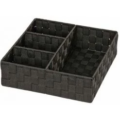 WENKO Organiseur Salle De Bain, Boite De Rangement Adria, Avec 4 Compartiments, Lot De 2, Polypropylène, 32x10x32 Cm, Noir 8 WENKO Organiseur Salle De Bain, Boite De Rangement Adria, Avec 4 Compartiments, Lot De 2, Polypropylène, 32x10x32 Cm, Noir -WENKO Soldes 18941232 2