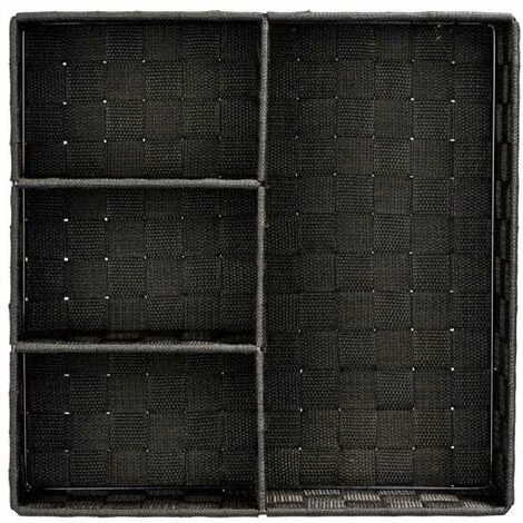 WENKO Organiseur Salle De Bain, Boite De Rangement Adria, Avec 4 Compartiments, Lot De 2, Polypropylène, 32x10x32 Cm, Noir 5 WENKO Organiseur Salle De Bain, Boite De Rangement Adria, Avec 4 Compartiments, Lot De 2, Polypropylène, 32x10x32 Cm, Noir – Image 3