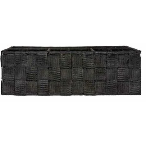 WENKO Organiseur Salle De Bain, Boite De Rangement Adria, Avec 4 Compartiments, Lot De 2, Polypropylène, 32x10x32 Cm, Noir 6 WENKO Organiseur Salle De Bain, Boite De Rangement Adria, Avec 4 Compartiments, Lot De 2, Polypropylène, 32x10x32 Cm, Noir – Image 4