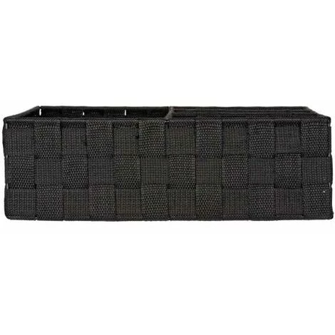 WENKO Organiseur Salle De Bain, Boite De Rangement Adria, Avec 4 Compartiments, Lot De 2, Polypropylène, 32x10x32 Cm, Noir 7 WENKO Organiseur Salle De Bain, Boite De Rangement Adria, Avec 4 Compartiments, Lot De 2, Polypropylène, 32x10x32 Cm, Noir – Image 5