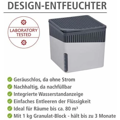 WENKO Déshumidificateur D'intérieur Cube 1000 G Gris 7 WENKO Déshumidificateur D'intérieur Cube 1000 G Gris – Image 5