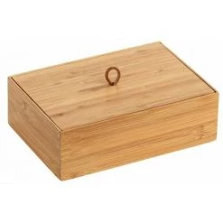 WENKO Boite De Rangement Avec Couvercle Bambou, Terra L, 22x15x7cm, Lot De 2 -WENKO Soldes 18941288 3