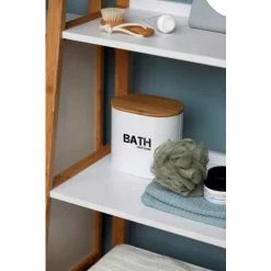 WENKO Boite De Rangement Salle De Bain Décorative En Acier Avec Couvercle En Bambou, Gara Blanc, Lot De 2 10 WENKO Boite De Rangement Salle De Bain Décorative En Acier Avec Couvercle En Bambou, Gara Blanc, Lot De 2 -WENKO Soldes 18941292 4