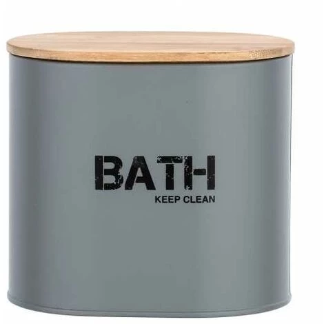 WENKO Boite De Rangement Salle De Bain Décorative En Acier Avec Couvercle En Bambou, Gara Gris, Lot De 2 4 WENKO Boite De Rangement Salle De Bain Décorative En Acier Avec Couvercle En Bambou, Gara Gris, Lot De 2 – Image 2