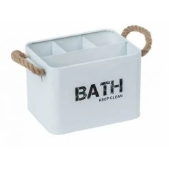 WENKO Organiseur Salle De Bain, Boite De Rangement Gara Avec 4 Compartiments Blanc, Lot De 2 10 WENKO Organiseur Salle De Bain, Boite De Rangement Gara Avec 4 Compartiments Blanc, Lot De 2 -WENKO Soldes 18941303 4