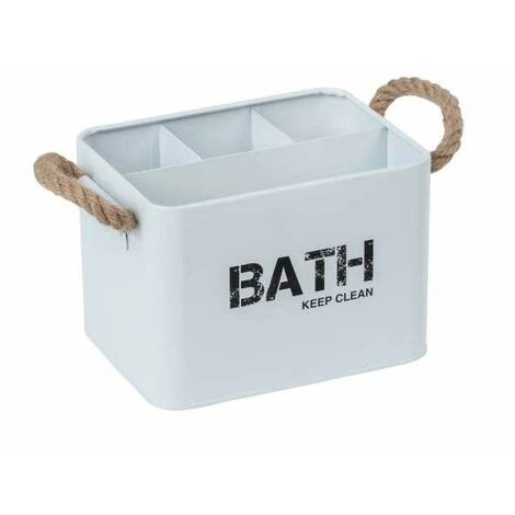 WENKO Organiseur Salle De Bain, Boite De Rangement Gara Avec 4 Compartiments Blanc, Lot De 2 6 WENKO Organiseur Salle De Bain, Boite De Rangement Gara Avec 4 Compartiments Blanc, Lot De 2 – Image 4