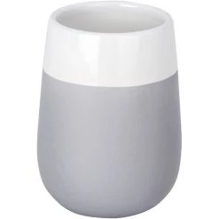 WENKO Set Accessoires Salle De Bain, Distributeur Savon Liquide, Gobelet Brosse à Dent, Brosse WC, Céramique, Malta Gris -WENKO Soldes 18941338 3