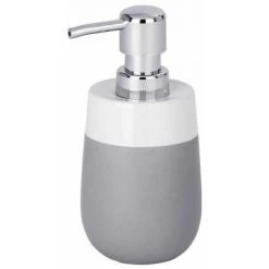 WENKO Set Accessoires Salle De Bain, Distributeur Savon Liquide, Gobelet Brosse à Dent, Brosse WC, Céramique, Malta Gris -WENKO Soldes 18941338 5