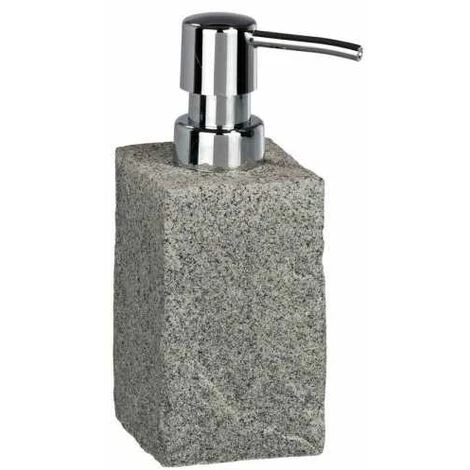 WENKO Set D'accessoires De Salle De Bain Granit, 2 Pièces, Porte Brosse à Dent Et Distributeur De Savon Liquide, Polyrésine, Gris 5 WENKO Set D'accessoires De Salle De Bain Granit, 2 Pièces, Porte Brosse à Dent Et Distributeur De Savon Liquide, Polyrésine, Gris – Image 3