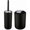 WENKO Poubelle Salle De Bain 6L Et Brosse WC, Accessoire Salle De Bain Brasil Noir -WENKO Soldes 18962562 1