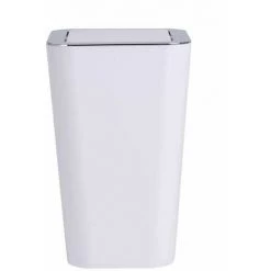 WENKO Poubelle Salle De Bain à Couvercle Basculant 6L, Candy Blanc, Lot De 2 -WENKO Soldes 18962575 3