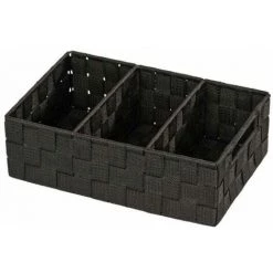 WENKO Organiseur Salle De Bain Adria, Rangement Salle De Bain 3 Compartiments, Lot De 2, Polypropylène, 32x21x10 Cm, Noir 8 WENKO Organiseur Salle De Bain Adria, Rangement Salle De Bain 3 Compartiments, Lot De 2, Polypropylène, 32x21x10 Cm, Noir -WENKO Soldes 18962582 2