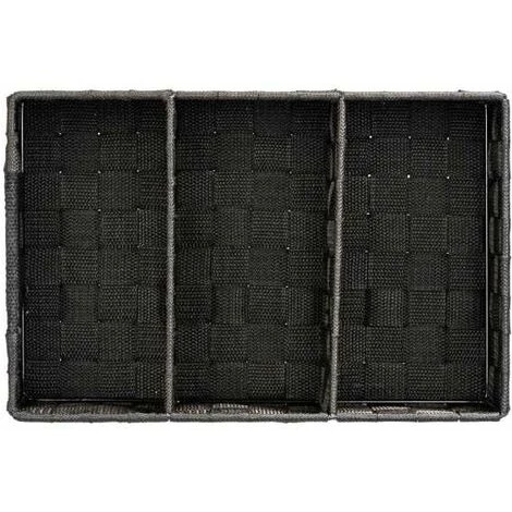 WENKO Organiseur Salle De Bain Adria, Rangement Salle De Bain 3 Compartiments, Lot De 2, Polypropylène, 32x21x10 Cm, Noir 5 WENKO Organiseur Salle De Bain Adria, Rangement Salle De Bain 3 Compartiments, Lot De 2, Polypropylène, 32x21x10 Cm, Noir – Image 3