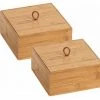 WENKO Boite De Rangement Avec Couvercle Terra M, Petite Boite De Rangement Decorative En Bois, Lot De 2, Bambou, 15x7x15 Cm, Marron 2 WENKO Boite De Rangement Avec Couvercle Terra M, Petite Boite De Rangement Decorative En Bois, Lot De 2, Bambou, 15x7x15 Cm, Marron -WENKO Soldes 18962587 1