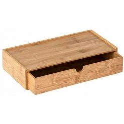WENKO Boîte De Rangement Salle De Bain Avec Tiroir En Bambou Terra, Lot De 2 -WENKO Soldes 18987052 3