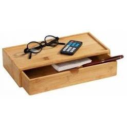 WENKO Boîte De Rangement Salle De Bain Avec Tiroir En Bambou Terra, Lot De 2 -WENKO Soldes 18987052 5