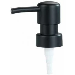 WENKO Pompe Savon Liquide, Pompe Distributeur Savon Liquide De Rechange, Design Rond, Ouverture Ø 28 Mm, Plastique, 6,5x3,5x18 Cm, Noir Mat