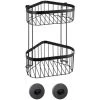 WENKO Étagère D'angle à 2 Niveaux Classic Plus Black Avec Adapteur Vacuum-Loc® 1 WENKO Étagère D'angle à 2 Niveaux Classic Plus Black Avec Adapteur Vacuum-Loc® -WENKO Soldes 19154603 1