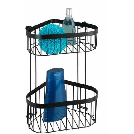 WENKO Étagère D'angle à 2 Niveaux Classic Plus Black Avec Adapteur Vacuum-Loc® 6 WENKO Étagère D'angle à 2 Niveaux Classic Plus Black Avec Adapteur Vacuum-Loc® – Image 4