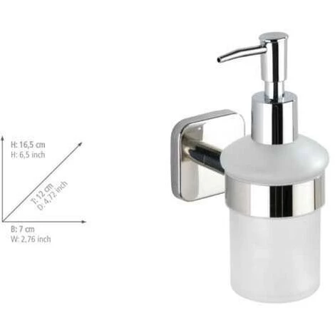WENKO Distributeur Savon Liquide Mural Mezzano, Capacité 200 Ml, Acier Inox, 7x16,5x12 Cm, Brillant 7 WENKO Distributeur Savon Liquide Mural Mezzano, Capacité 200 Ml, Acier Inox, 7x16,5x12 Cm, Brillant – Image 5