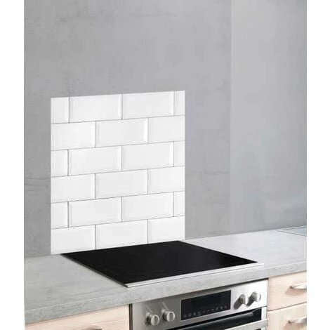 WENKO Fond De Hotte, Crédence Cuisine Verre, "Metro", Verre Trempé, 60x70 Cm, Noir - Blanc 5 WENKO Fond De Hotte, Crédence Cuisine Verre, "Metro", Verre Trempé, 60x70 Cm, Noir - Blanc – Image 3