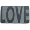 WENKO Tapis De Bain Mémoire De Forme, Love Gris Souris, Tapis Salle De Bain Antidérapant, Polyester, 50x80 Cm, Gris