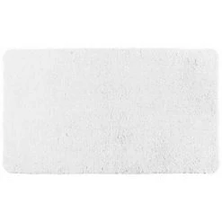 WENKO Tapis De Bain Belize, Tapis Salle De Bain, épais Et Confortable, Polyester Microfibre, 55x65 Cm, Blanc