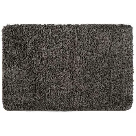 WENKO Tapis De Bain Belize, Tapis Salle De Bain, épais Et Confortable, Polyester Microfibre, 60x90 Cm, Gris Souris 3 WENKO Tapis De Bain Belize, Tapis Salle De Bain, épais Et Confortable, Polyester Microfibre, 60x90 Cm, Gris Souris