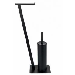 WENKO Serviteur WC 2en1 Lirio, Brosse WC Et Dérouleur Papier Toilette Sur Pied, Acier Inox, 15x68,5x30 Cm, Noir Mat 8 WENKO Serviteur WC 2en1 Lirio, Brosse WC Et Dérouleur Papier Toilette Sur Pied, Acier Inox, 15x68,5x30 Cm, Noir Mat -WENKO Soldes 19405366 2
