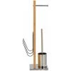 WENKO Combiné WC 2en1 Portofino, Brosse WC Et Dérouleur Papier Toilette, Porte-revues, Bambou - Acier Inox, 24,5x68x22,5 Cm, Marron - Chromé -WENKO Soldes 19405371 1