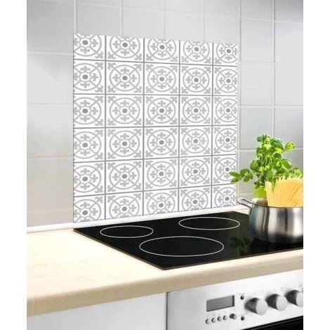 WENKO Fond De Hotte, Crédence Cuisine Verre "Carreau De Ciment", Verre Trempé, 60x70 Cm, Multicolore 4 WENKO Fond De Hotte, Crédence Cuisine Verre "Carreau De Ciment", Verre Trempé, 60x70 Cm, Multicolore – Image 2