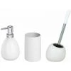 WENKO Set Accessoires Salle De Bain Polaris, Distributeur Savon Liquide, Porte Brosse à Dent, Brosse WC, Céramique, Blanc 1 WENKO Set Accessoires Salle De Bain Polaris, Distributeur Savon Liquide, Porte Brosse à Dent, Brosse WC, Céramique, Blanc -WENKO Soldes 19667996 1