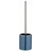 WENKO Porte Brosse WC Nuria, Brosse WC Silicone Noire, Céramique, Ø 9,5x39 Cm, Argent/Bleu -WENKO Soldes 19668009 1