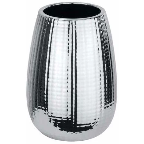 WENKO Set Accessoires Salle De Bain, Distributeur Savon Liquide, Porte Brosse à Dent, Brosse WC, Céramique Chromé, Dakar 4 WENKO Set Accessoires Salle De Bain, Distributeur Savon Liquide, Porte Brosse à Dent, Brosse WC, Céramique Chromé, Dakar – Image 2