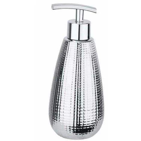 WENKO Set Accessoires Salle De Bain, Distributeur Savon Liquide, Porte Brosse à Dent, Brosse WC, Céramique Chromé, Dakar 6 WENKO Set Accessoires Salle De Bain, Distributeur Savon Liquide, Porte Brosse à Dent, Brosse WC, Céramique Chromé, Dakar – Image 4