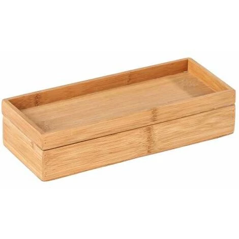 WENKO Plateau Salle De Bain Et Boite De Rangement Avec Couvercle 2en1 Terra, Panier Rangement Salle De Bain Bambou, Lot De 2, 24x5,5x10 Cm, Marron 5 WENKO Plateau Salle De Bain Et Boite De Rangement Avec Couvercle 2en1 Terra, Panier Rangement Salle De Bain Bambou, Lot De 2, 24x5,5x10 Cm, Marron – Image 3