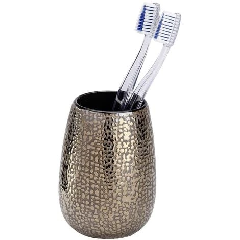 WENKO Gobelet De Salle De Bain Design Ethnique Marrakesh - Diam 8 X 11 - Marron 4 WENKO Gobelet De Salle De Bain Design Ethnique Marrakesh - Diam 8 X 11 - Marron – Image 2