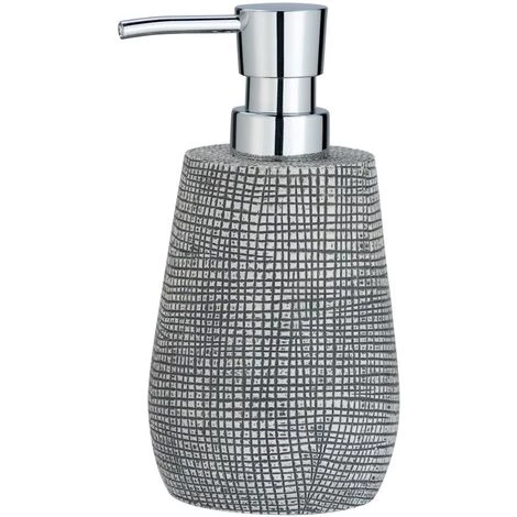 WENKO Distributeur De Savon Design Nature Gilba - Diam 8 X 16 - Gris Foncé 4 WENKO Distributeur De Savon Design Nature Gilba - Diam 8 X 16 - Gris Foncé – Image 2