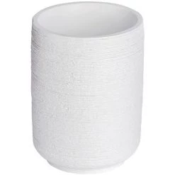 WENKO Gobelet De Salle De Bain Design Naturel En Relief Goa - Diam 9 X 17 - Blanc
