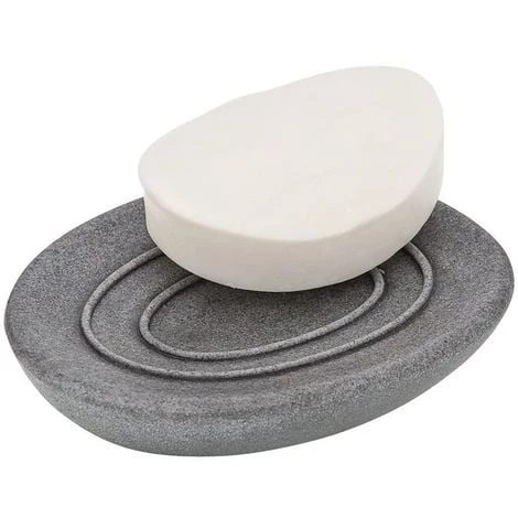 WENKO Porte Savon Design Pierre Pebble - 12 X 10 X 2 - Gris Foncé 3 WENKO Porte Savon Design Pierre Pebble - 12 X 10 X 2 - Gris Foncé