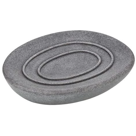 WENKO Porte Savon Design Pierre Pebble - 12 X 10 X 2 - Gris Foncé 4 WENKO Porte Savon Design Pierre Pebble - 12 X 10 X 2 - Gris Foncé – Image 2