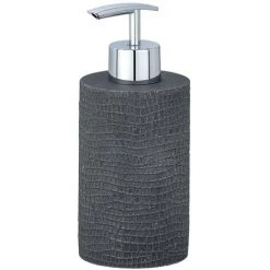 WENKO Distributeur De Savon Design Craquelé Peanut - Diam 7 X 16 - Gris Foncé